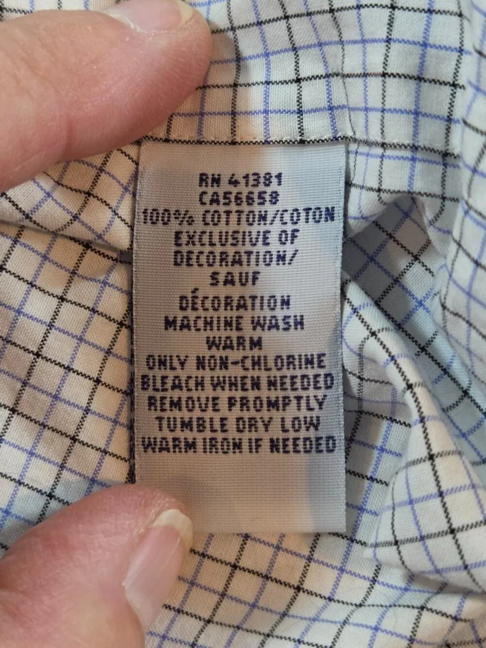 Polo Ralph Lauren Men's 15.5 34/35 Button Down Shirt Blue Gray White Cotton EUC